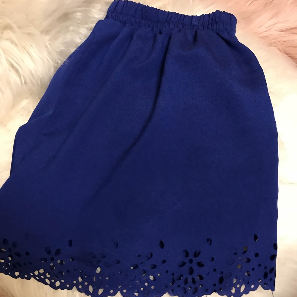 Lace cut out shorts